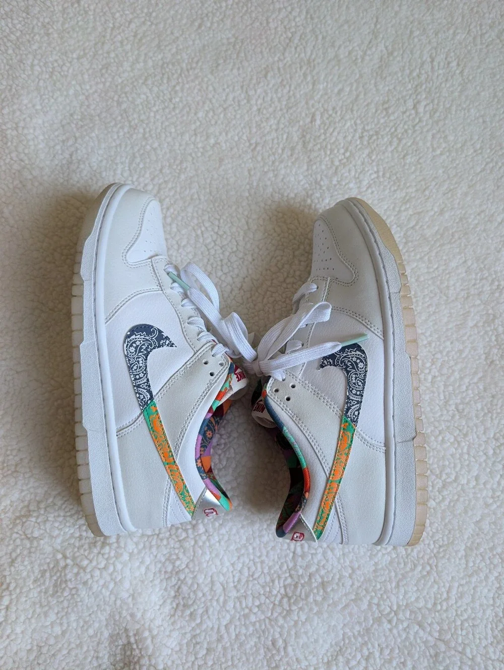LIKE NEW Nike Dunk Low GS Multi-Color Paisley Youth Sneakers